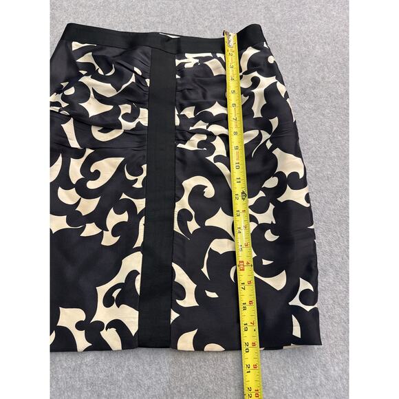 Vintage Milly New York Silk Rouched Black and Cream Skirt -Size 4 - Picture 5 of 6